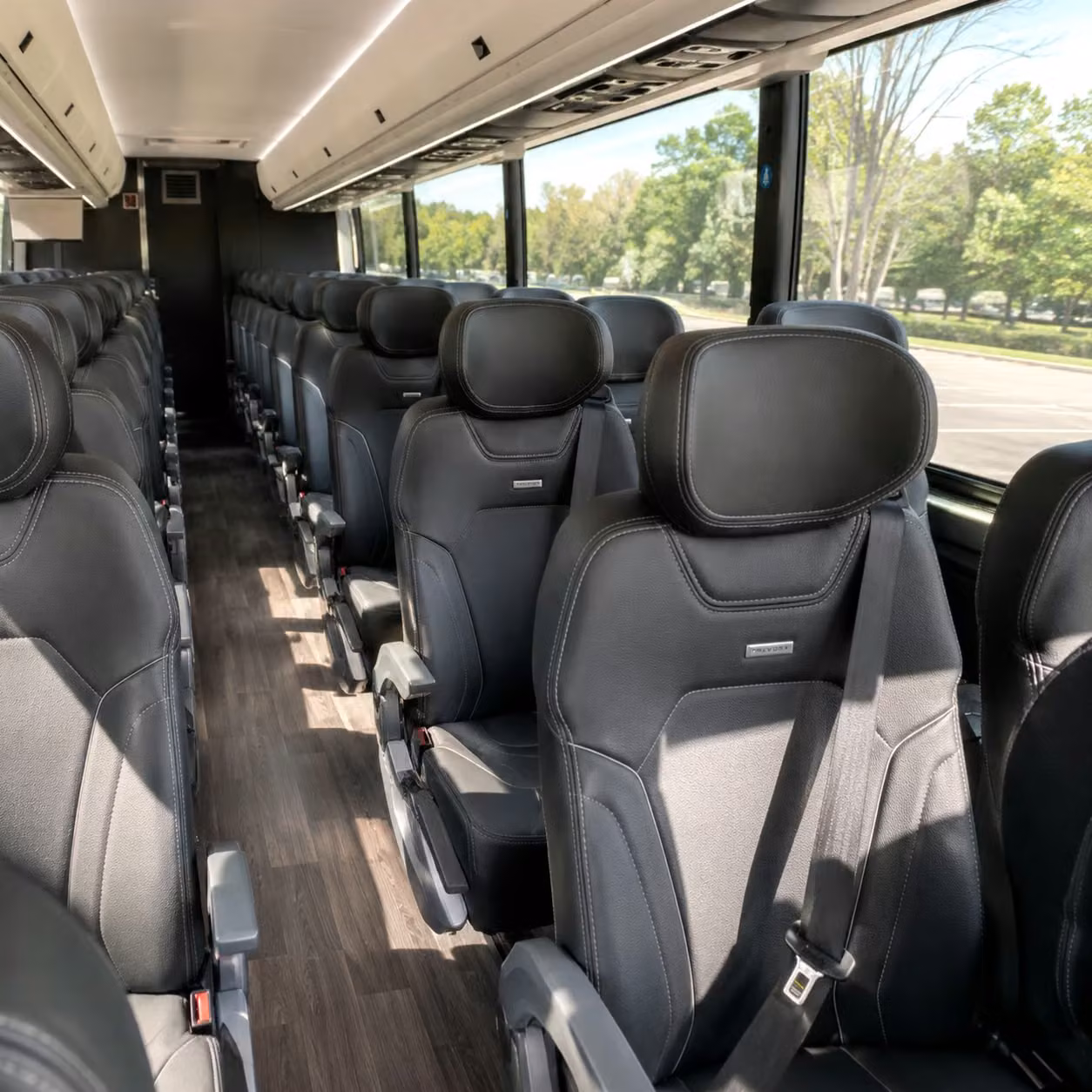 56 passenger charter bus interior